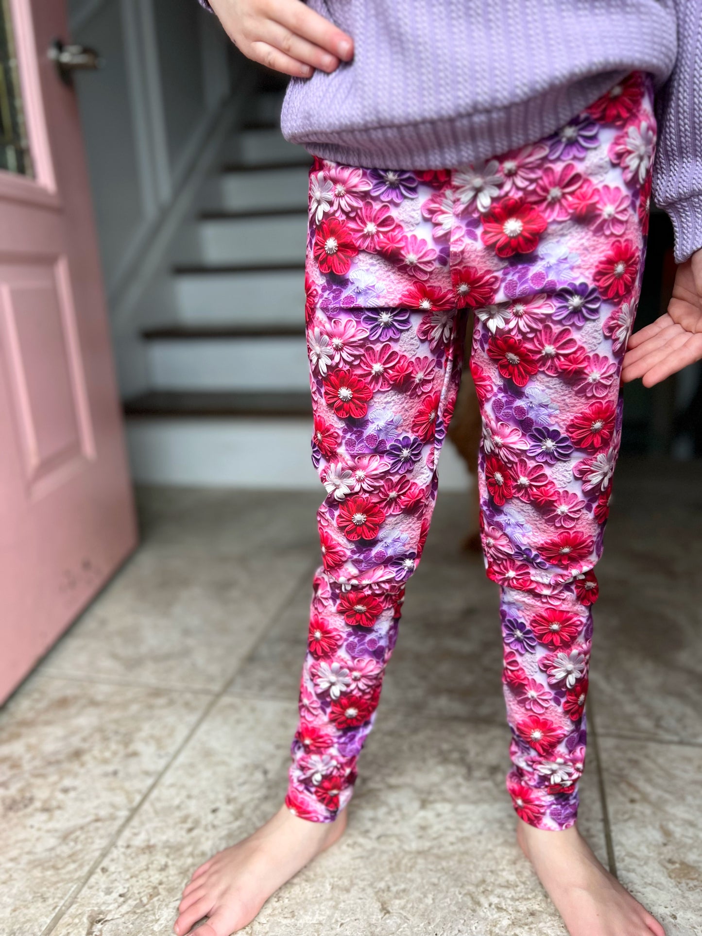 Purple Floral leggings