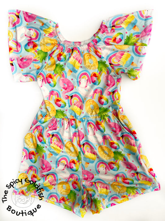 unicorn & pineapple romper