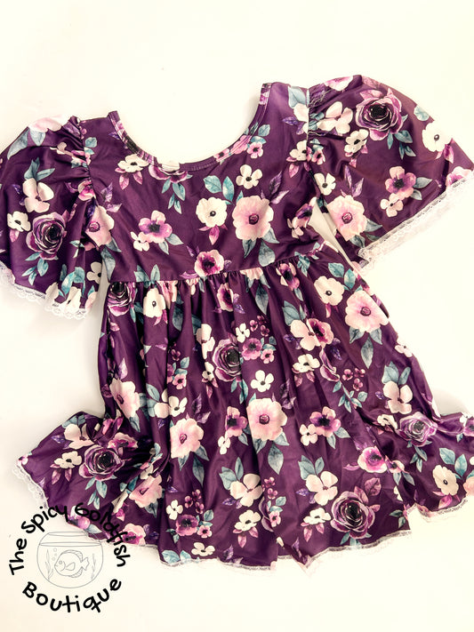 Purple floral Whimsical