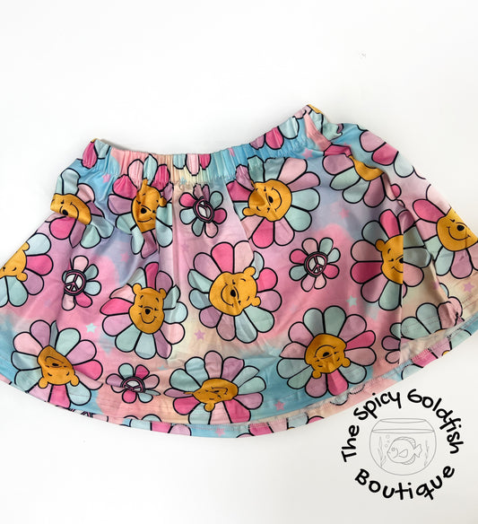 PoohBear Floral Skort