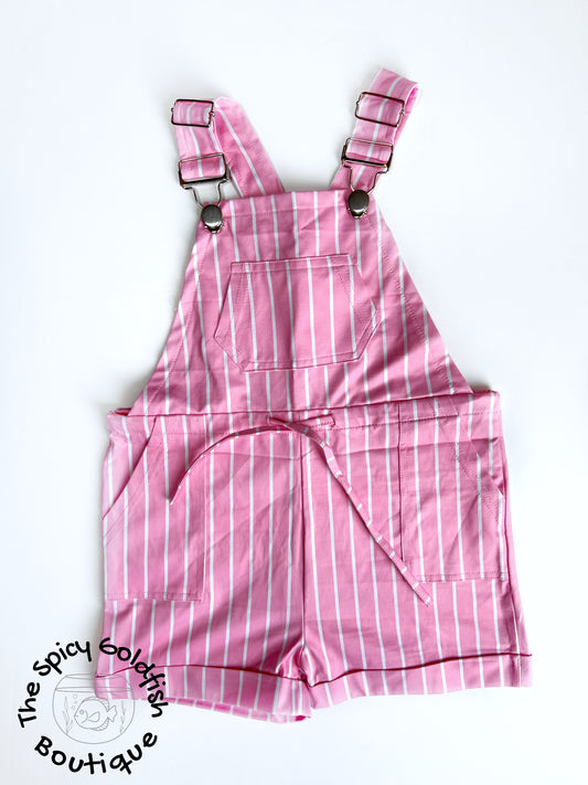 Pink Stripe overalls