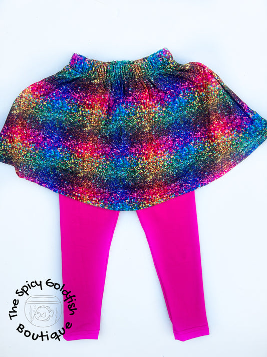 Night lights sparkle legging skort