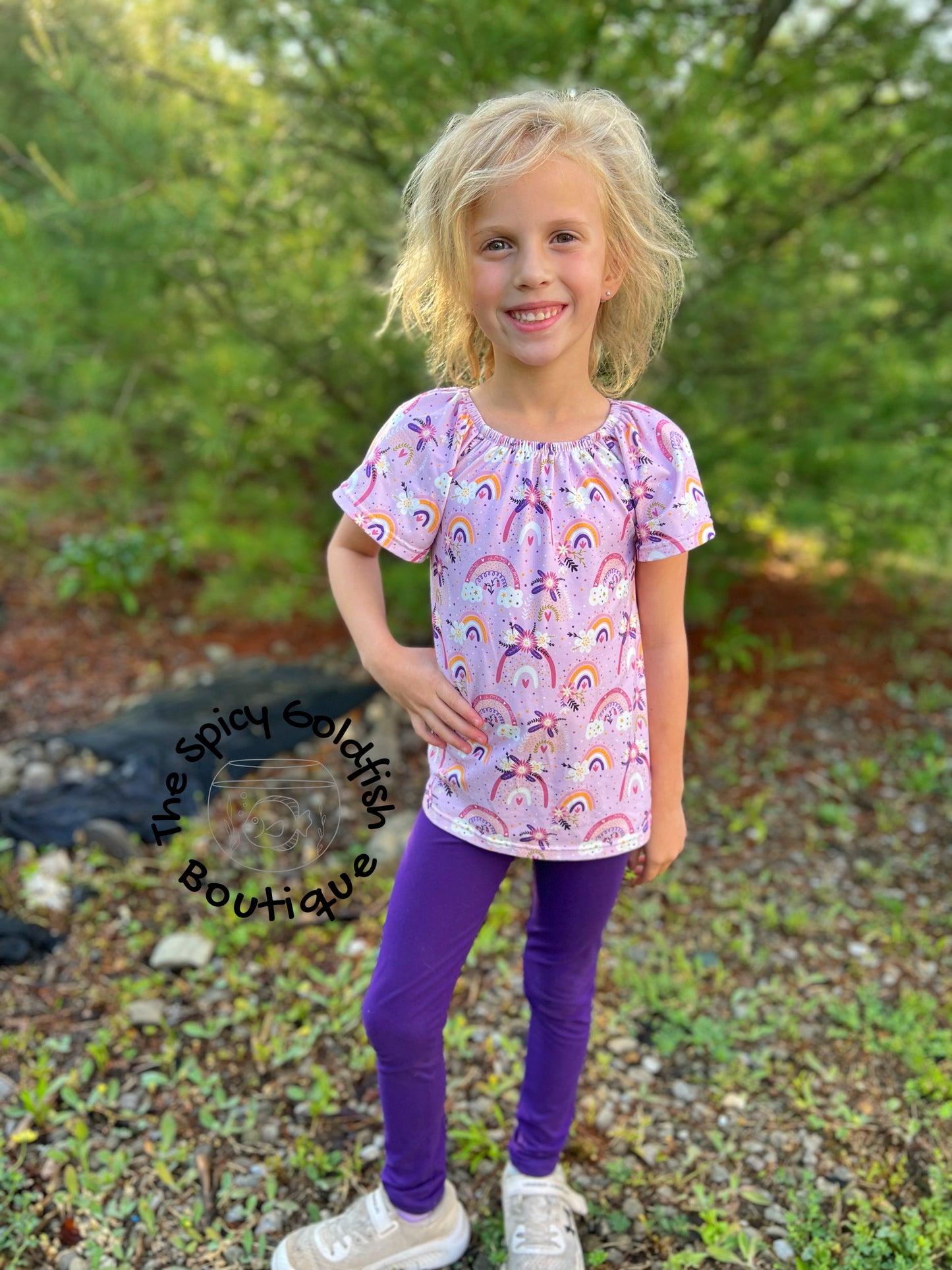 Lavender rainbow tee