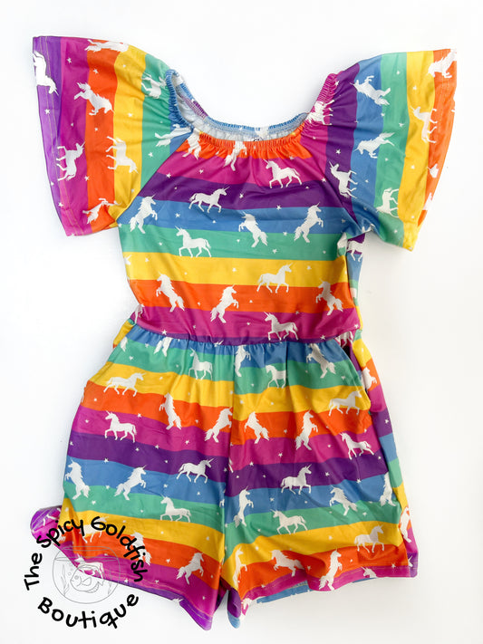 Unicorn Rainbow  Romper