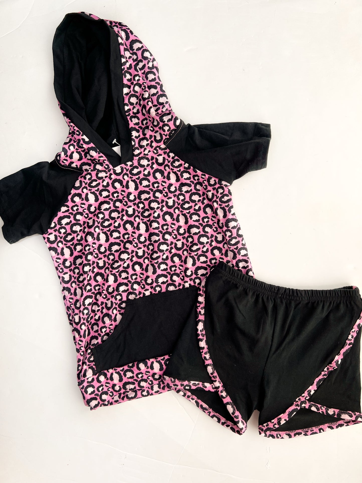 Pink Leopard 2pc shorts