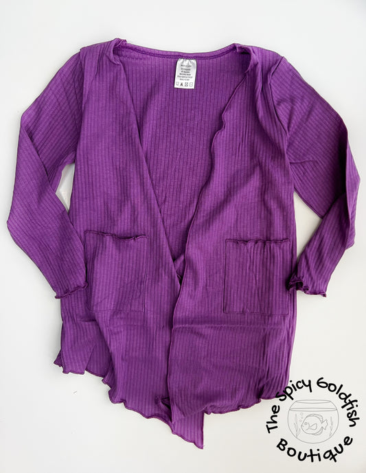 Purple Ribbed Sweater